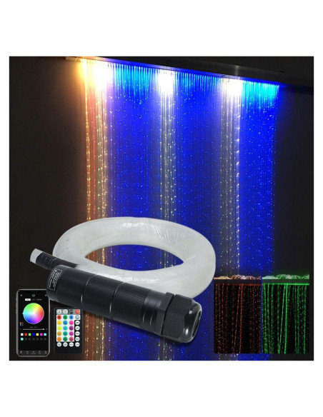 Kit de Luces de Cortina de Fibra Óptica AKEPO 6W RGBW 2m