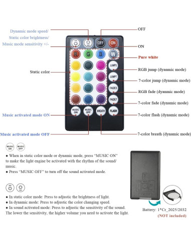 Kit de Luces de Cortina de Fibra Óptica AKEPO 6W RGBW 2m