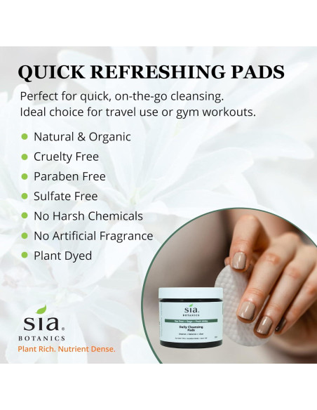 Almohadillas Limpiadoras Diarias Sia Botanics 50ct - Árbol de Té