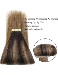 Extensiones de Cabello Humano ABH AmazingBeauty 45.72 cm Castaño Claro 2