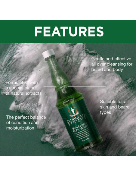 Lavado de Barba y Cuerpo Clubman Pinaud 428 ml - 2 en 1