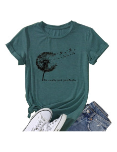 Camiseta Gráfica Calvin&Sally Mujeres Verde Diente de León XL