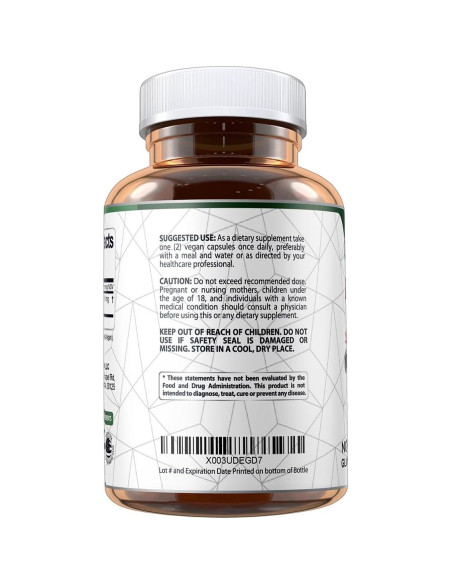 Cápsulas de Vinagre de Sidra de Manzana Vegan Labs 180 Unidades 1600mg