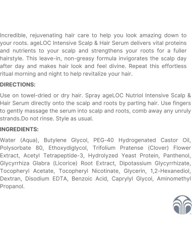 Suero Nutritivo para Cabello Nu Skin ageLOC 75ml - Fortificante y Antioxidante