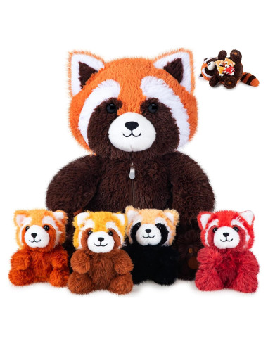 Set de Juguetes de Peluche Panda Rojo Syhood 5 Pcs 33 cm