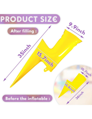 12 Globos de Rayo Amarillo Civaner 91.44 cm Decoración Fiesta