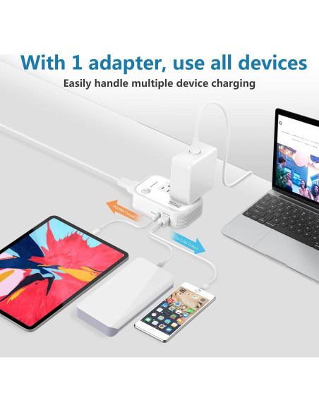 Convertidor de Voltaje FOVAL 220V a 110V con USB-C 18W