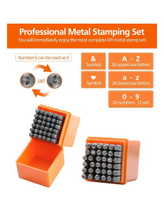 Kit de Estampado de Metal DkOvn 74 Piezas 3mm con Martillo 2