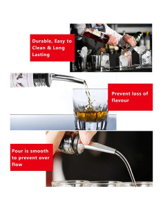 Vertedores de Licor WAFJAMF Acero Inoxidable 2 Pcs con Cepillo 2