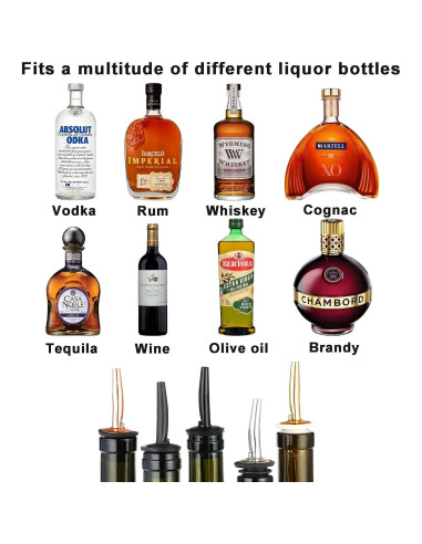 Vertedores de Licor WAFJAMF Acero Inoxidable 2 Pcs con Cepillo