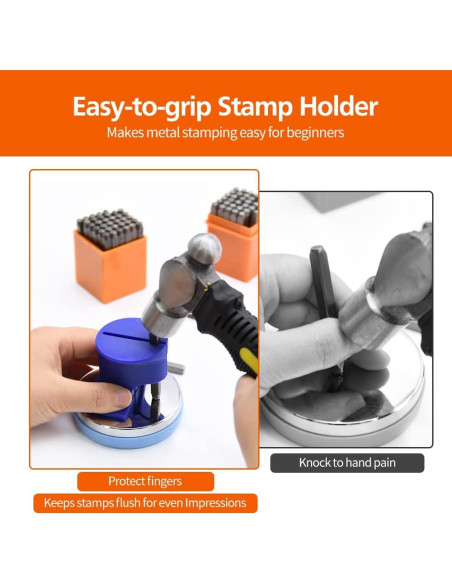 Kit de Estampado de Metal DkOvn 74 Piezas 3mm con Martillo