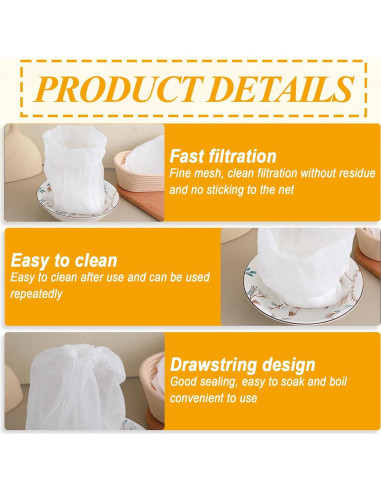 Bolsa de Leche de Nueces Giantree 3 Pcs 30x25cm Nylon Reutilizable