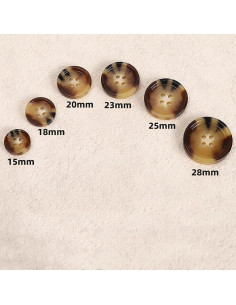 20 Botones Redondos de Resina Vingol 25mm 4 Agujeros Marrón 2