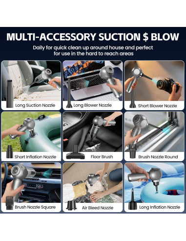 Aspiradora de Coche Portátil HOMIGIFTY ST-6697APlus 17500Pa