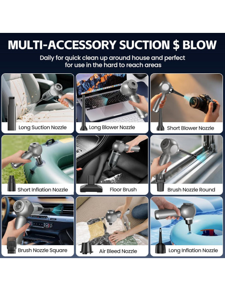 Aspiradora de Coche Portátil HOMIGIFTY ST-6697APlus 17500Pa