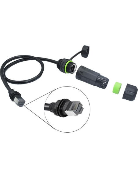 Acoplador RJ45 Impermeable IP68 Starlink Gen 3 CAT6 50cm