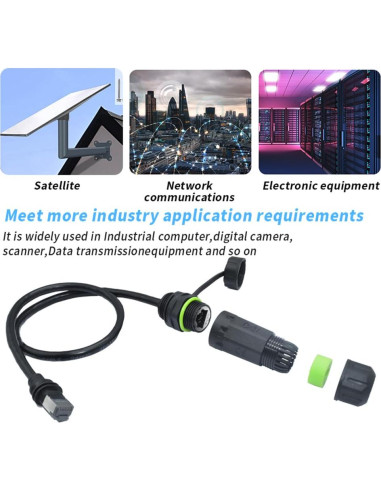 Acoplador RJ45 Impermeable IP68 Starlink Gen 3 CAT6 50cm