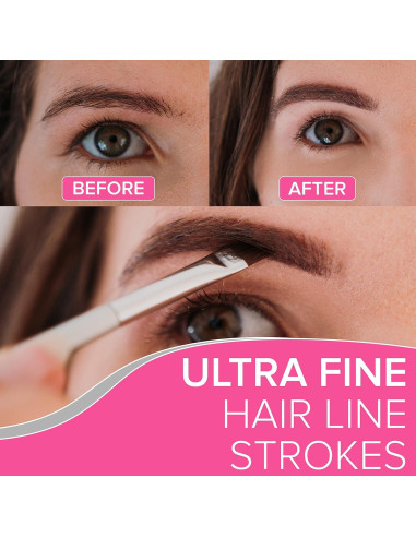 Brocha de Cejas Angulada NYK1 + Spoolie Doble Cara - Precisión