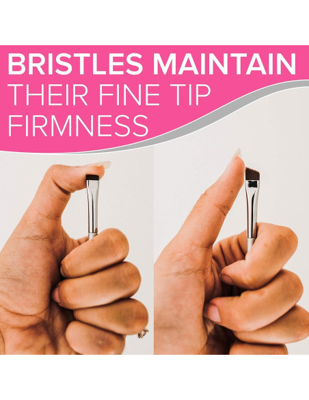 Brocha de Cejas Angulada NYK1 + Spoolie Doble Cara - Precisión