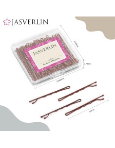 Pasadores de Pelo Marrón JASVERLIN 100 Pcs 5 cm Alta Calidad 2