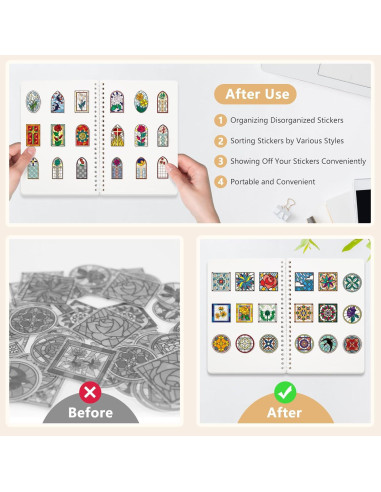 Álbum de Pegatinas Reutilizable Ruatu A5 con 40 Hojas