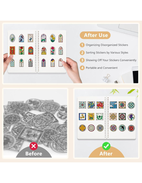 Álbum de Pegatinas Reutilizable Ruatu A5 con 40 Hojas