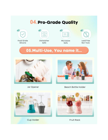 Soporte para Secado de Botellas LVLAMMAL - 4 Piezas Silicona