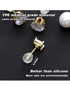 50 Copas de Seguridad Transparentes Mabor para Pendientes TPE 2