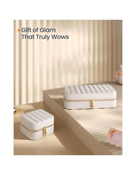 Estuche de Joyería de Viaje SONGMICS HOME Blanco Nube 20.5x6 cm