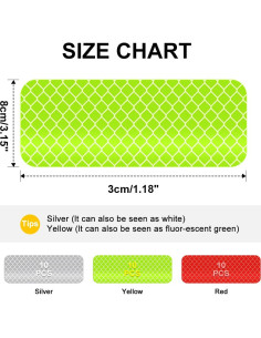 Pegatinas Reflectantes Gozantine 30 Pcs 8x3 cm Alta Visibilidad 2