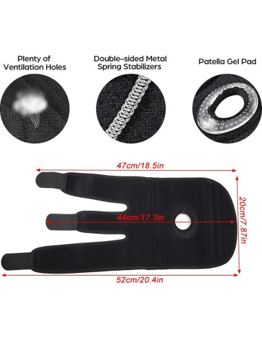 Faja de Rodilla NADUSEP Ajustable con Almohadilla Patelar 32-46 cm