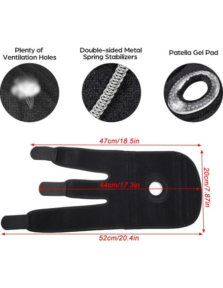 Faja de Rodilla NADUSEP Ajustable con Almohadilla Patelar 32-46 cm