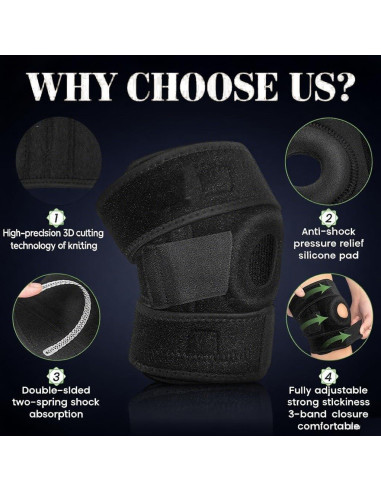 Faja de Rodilla NADUSEP Ajustable con Almohadilla Patelar 32-46 cm