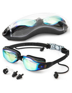 Gafas de natación BGYTWEYTD Antivaho UV Ajustables Unisex