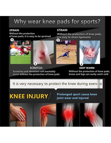 Faja de Rodilla NADUSEP Ajustable con Almohadilla Patelar 32-46 cm