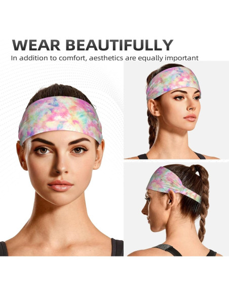 Banda para la cabeza deportiva TINUADEE unisex - Tie Dye Rosa