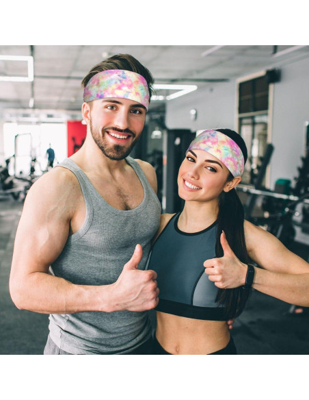 Banda para la cabeza deportiva TINUADEE unisex - Tie Dye Rosa