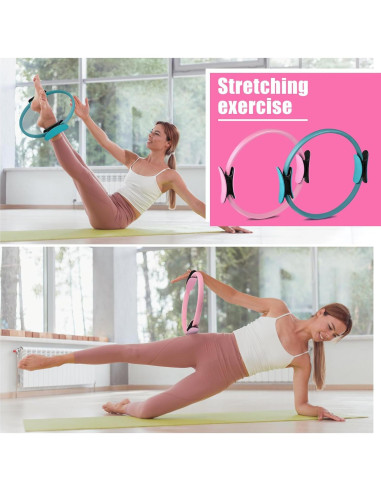 Kit de Pilates STORRVOL 21 Piezas Rosa - Anillos, Bandas y Más
