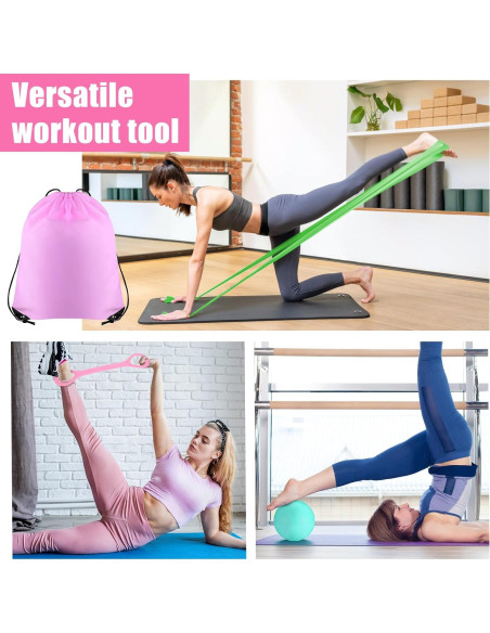 Kit de Pilates STORRVOL 21 Piezas Rosa - Anillos, Bandas y Más