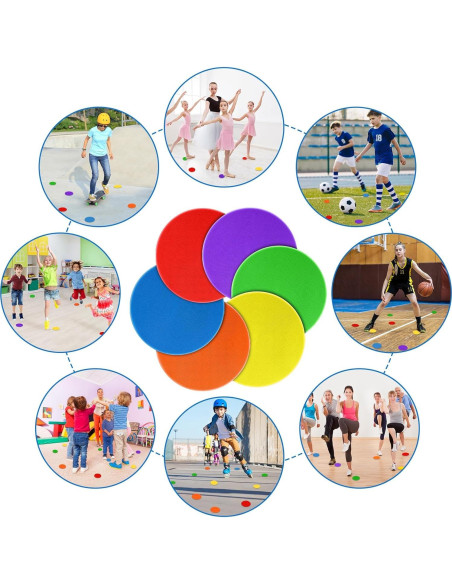 Puntos de Poliéster SIFENYU 12cm 60 Pcs Antideslizantes para Gimnasio