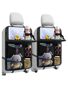 Organizador de Asiento de Coche TCJJ Negro 2 Piezas con Bandeja