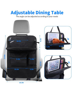 Organizador de Asiento de Coche TCJJ Negro 2 Piezas con Bandeja 2