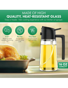 Pulverizador y dispensador de aceite 2 en 1 Genérico 470ml vidrio 2