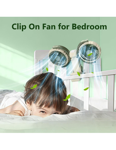 Ventilador Portátil Nediea F7311 Doble Cabeza 4000mAh Verde