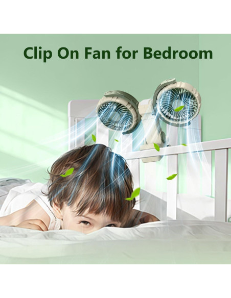 Ventilador Portátil Nediea F7311 Doble Cabeza 4000mAh Verde