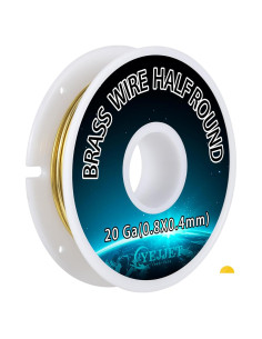 Alambre de Latón 20 Gauge Media Redonda 0.81x0.41mm 16.76m