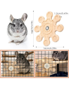Juguete de Madera para Chinchillas Josojoou 16cm Copo de Nieve 2