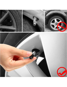 20 Tapas de Válvula de Neumático Mudder Hexagonales Negras 2