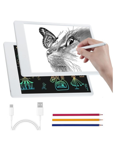 Tablero de Dibujo LED A4 CaalLogt 2en1 Portátil Recargable
