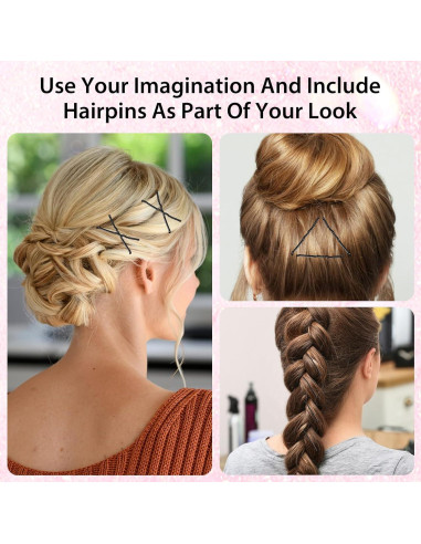 Kit de Mini Pasadores de Pelo GEEHUA 150pcs 3.5cm Negro